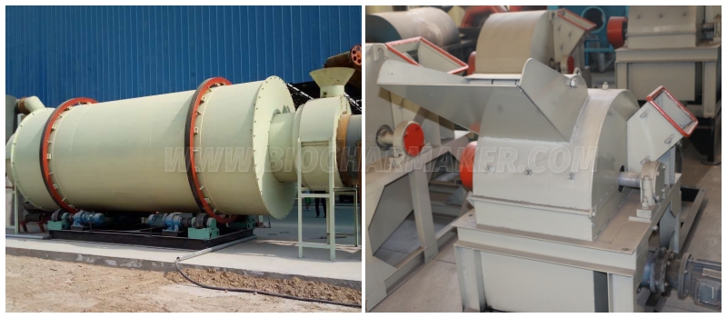 Material crushing and drying equipment for better charcoal making