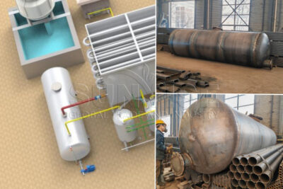 Oil storage tank for plastic pyrolysis