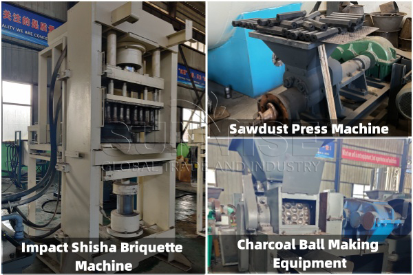 Briquette machines for activated carbon making